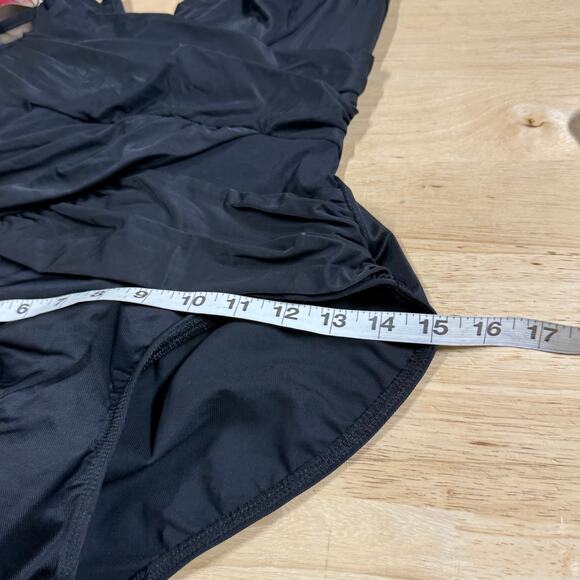 Miraclesuit NWT Solid Black Net Work Madero Underwire One Piece Swimsuit Sz 10DD - Picture 10 of 14